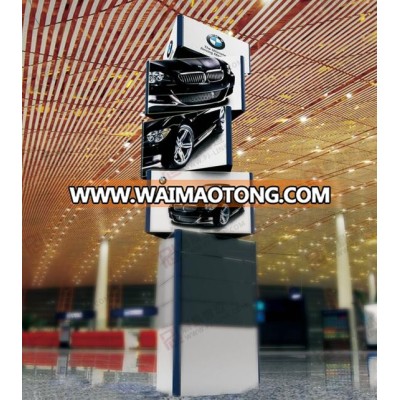 train station indoor advertising revolving totem led screen totem